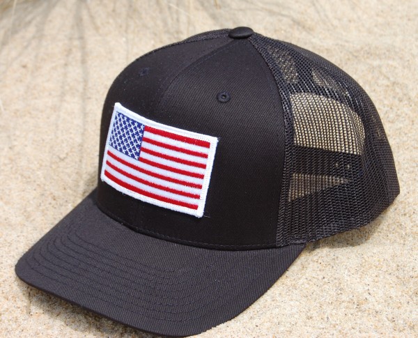 Trucker Patriot Hat Black- White or Gold Outline - Image 2